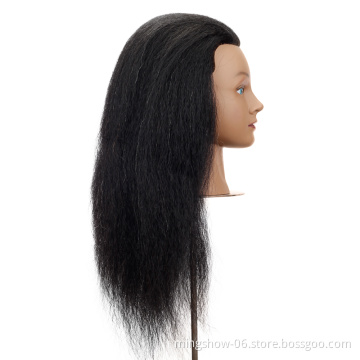 Hot sale Hairdresser training head 100% real wigs hair,manikin head for school  practice with animal hair mannequin head